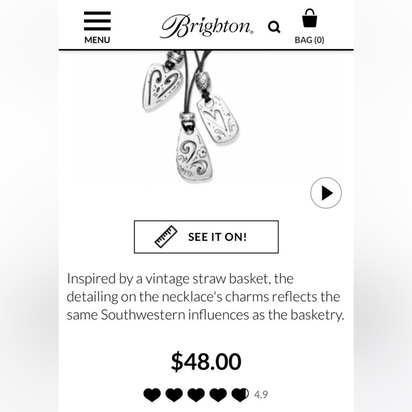 NWOT Brighton BRAZILIAN multi strand heart charm necklace - Picture 9 of 9